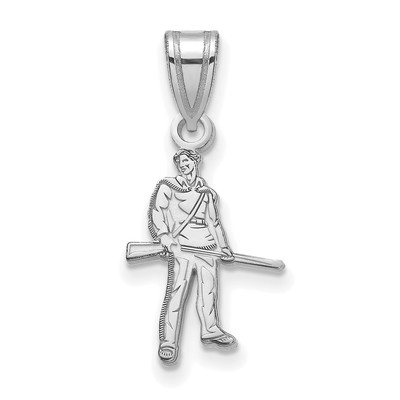 14k White Gold LogoArt West Virginia University Mountaineer Medium Pendant