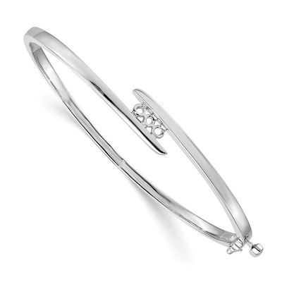 14k White Gold Hinged Bangle Bracelet Mounting