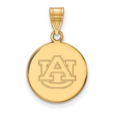 Sterling Silver Gold-plated LogoArt Auburn University Medium Disc Pendant