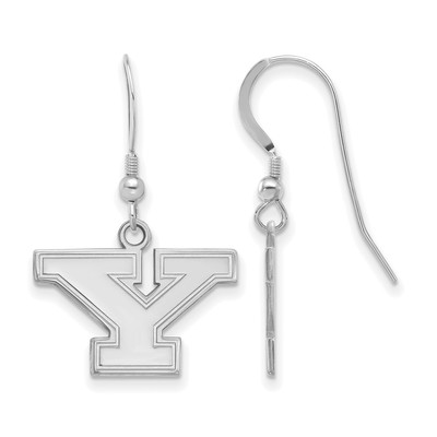 Sterling Silver Rhodium-plated LogoArt Youngstown State University Letter Y Small Dangle Wire Earrings