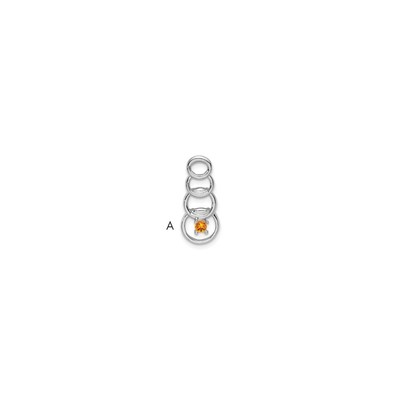 14k White Gold 1 Synthetic Stone Family Pendant