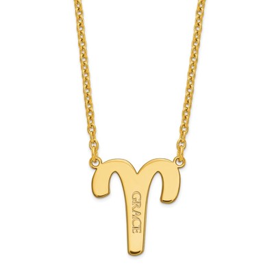 Gold Plated Sterling Silver Aries Zodiac Necklace