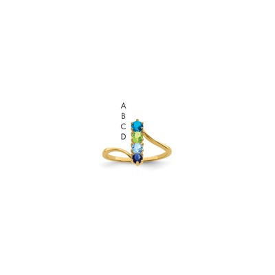 14k 3mm Synthetic Family Jewelry Ring