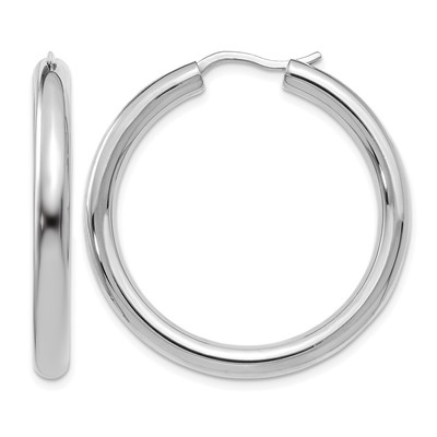 Sterling Silver Rhodium-plated 3.5mm Tube Earrings