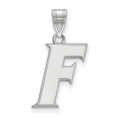 10k White Gold LogoArt University of Florida Letter F Medium Pendant
