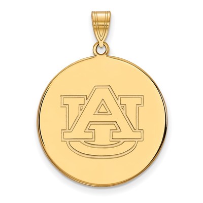 10k Gold LogoArt Auburn University Extra Large Disc Pendant