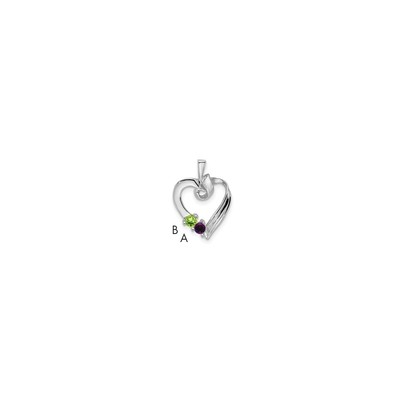 14k White Gold 2 Stone Family Pendant Mounting
