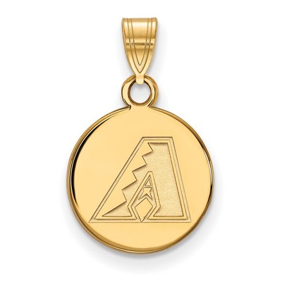 Sterling Silver Gold-plated MLB LogoArt Arizona Diamondbacks Small Disc Pendant