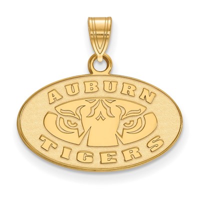 Sterling Silver Gold-plated LogoArt Auburn Tigers Small Pendant