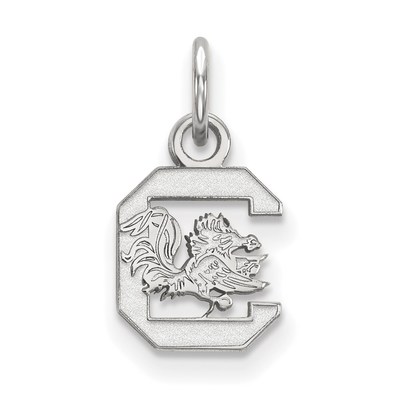 10k White Gold LogoArt University of South Carolina Extra Small Pendant