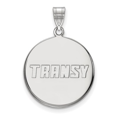 Sterling Silver Rhodium-plated LogoArt Transylvania University Large Disc Pendant