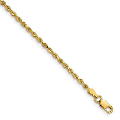 14K 30 inch 2mm Diamond-cut Rope with Lobster Clasp Chain